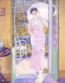 In the Doorway Good Morning Impressionist women Frederick Carl Frieseke